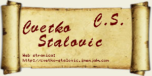Cvetko Stalović vizit kartica